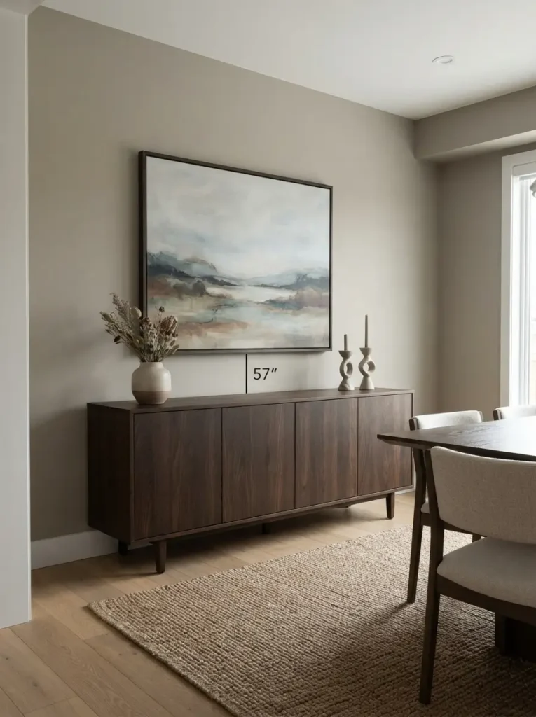 Display art at a comfortable viewing height