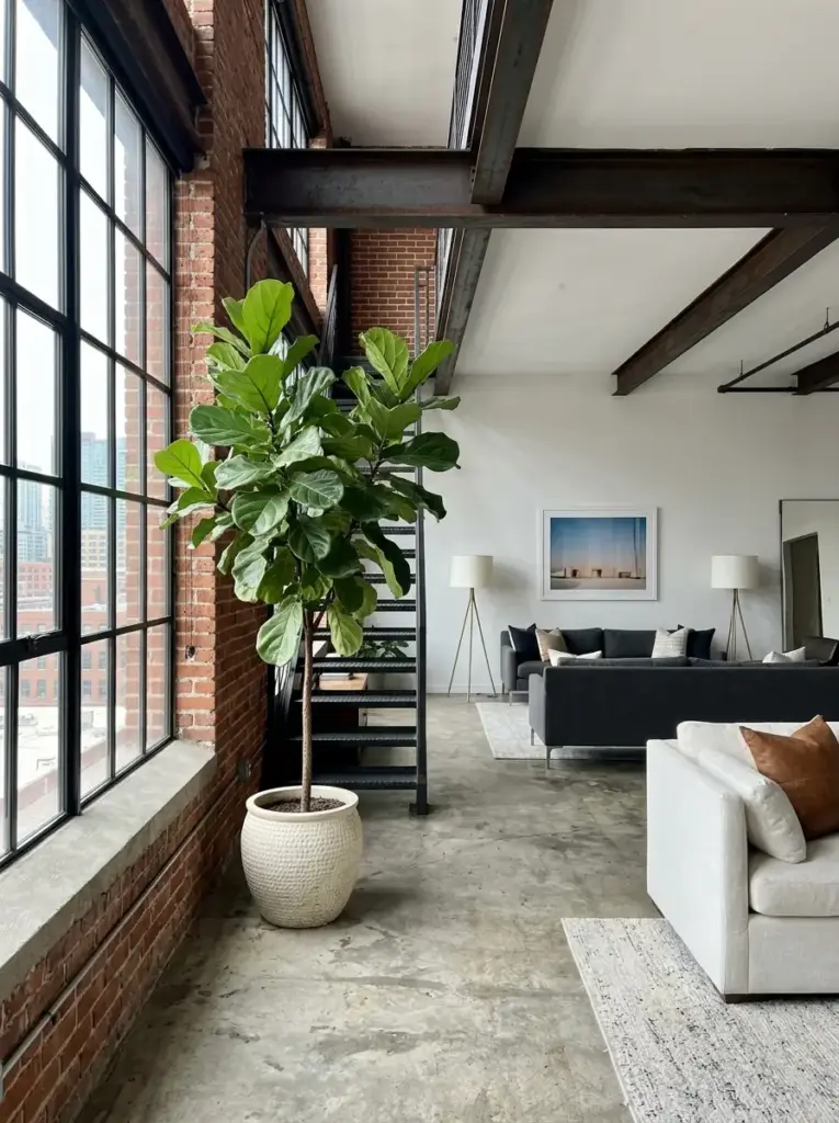 Greenery Against Raw Materials for Fresh Contrast