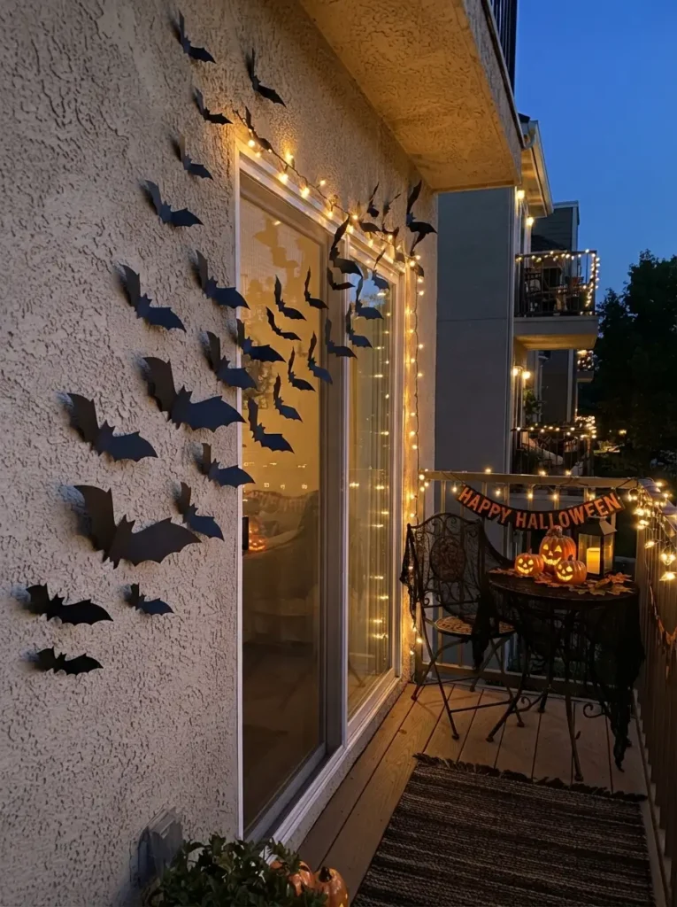 Hang paper bats for height and movement