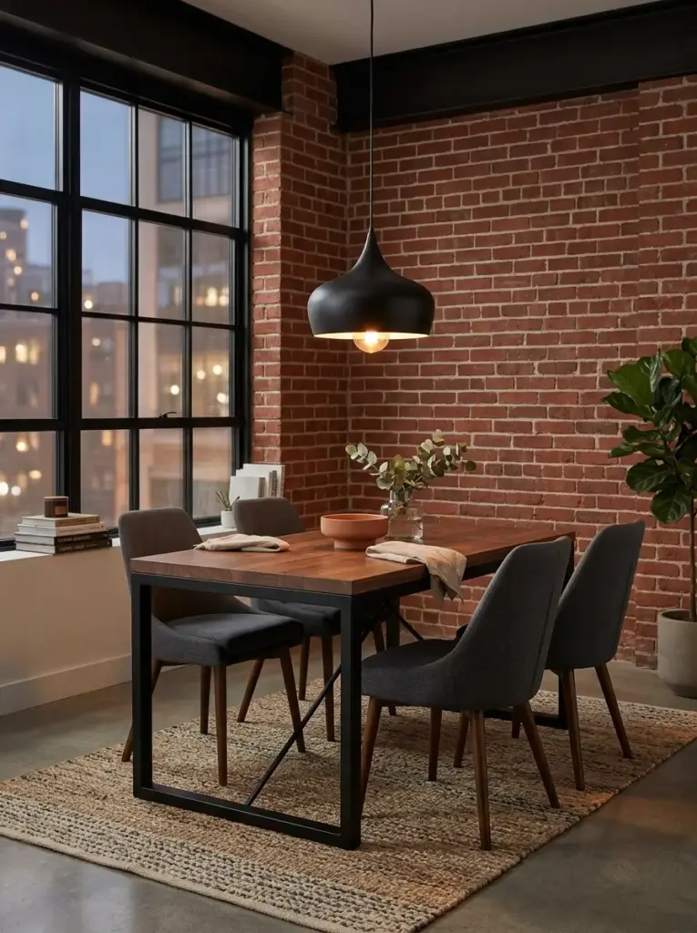 Industrial Dining Corners with Modern Elegance