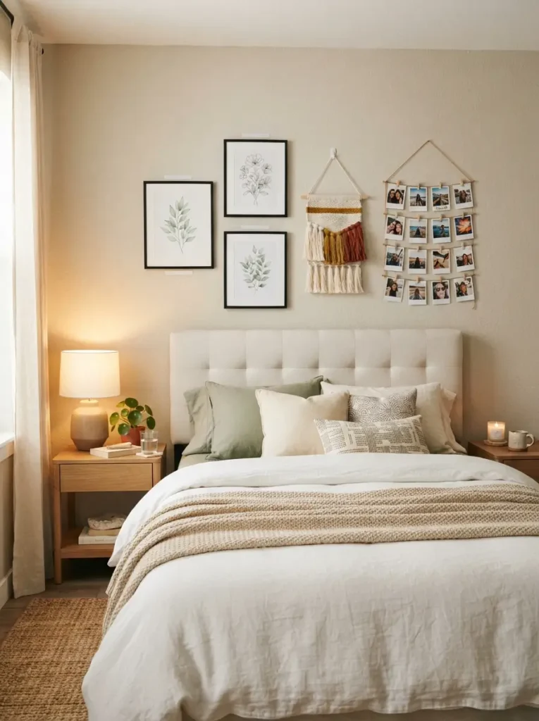Keep Decor Above the Bed Simple and Safe