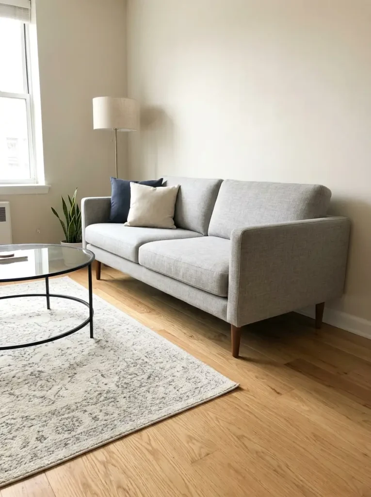 Keep the Couch Layout Light with Raised Legs