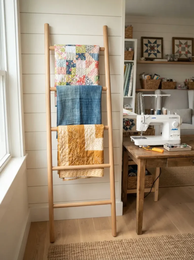Lean a Ladder Rack Against the Wall for Works in Progress