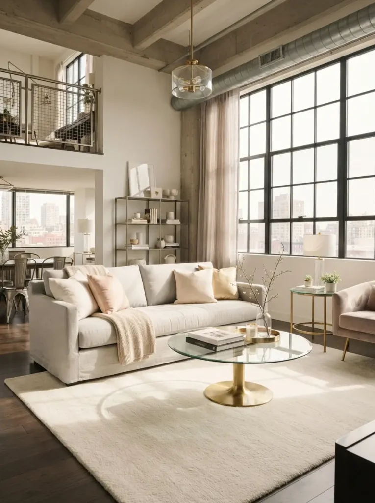 Light Filled Loft with Glass and Metal