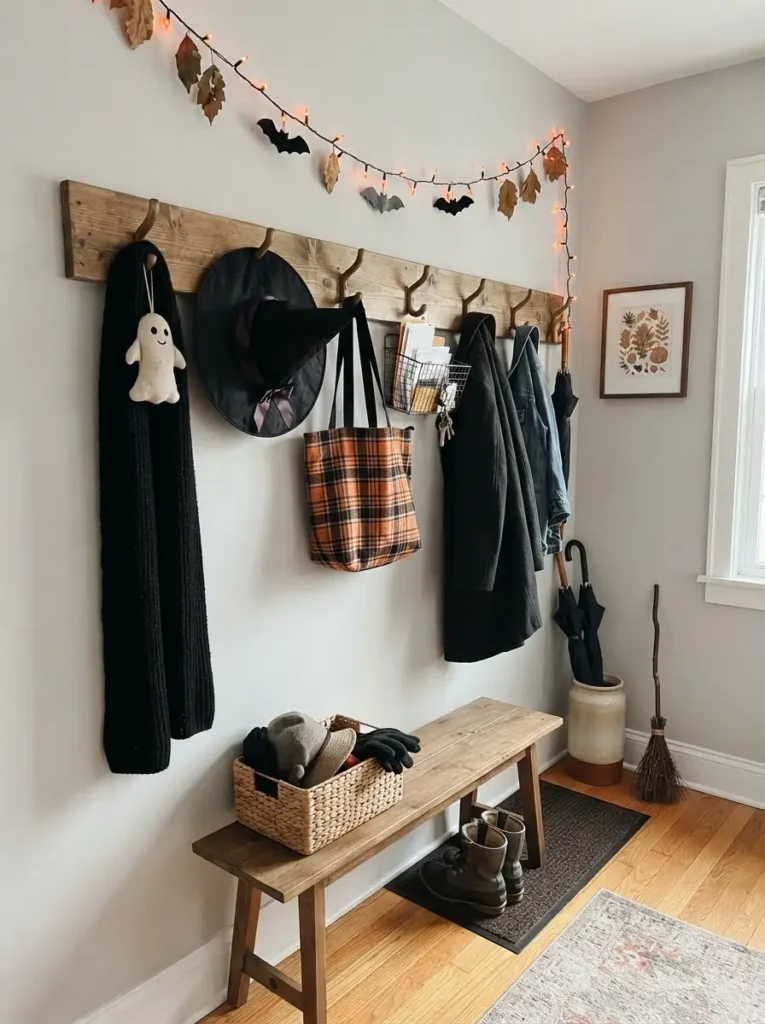Make Coat Hooks Part of the Halloween Display