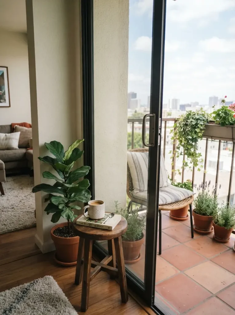 Make the balcony door area useful