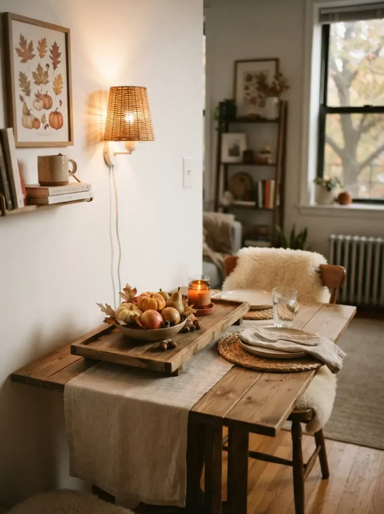 Make the dining area feel cozy without crowding it