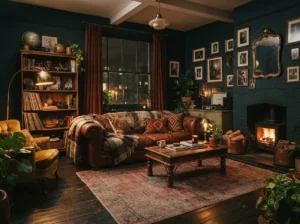 Moody Apartment Living Room Ideas with Vintage Style