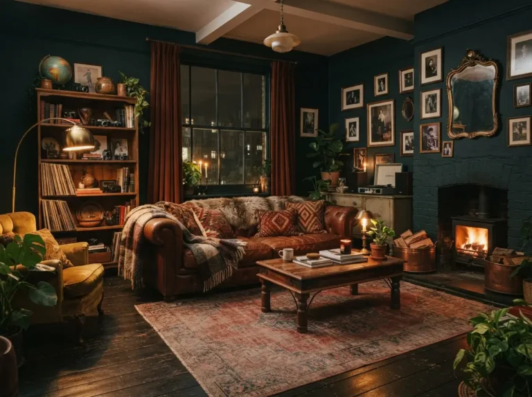 Moody Apartment Living Room Ideas with Vintage Style