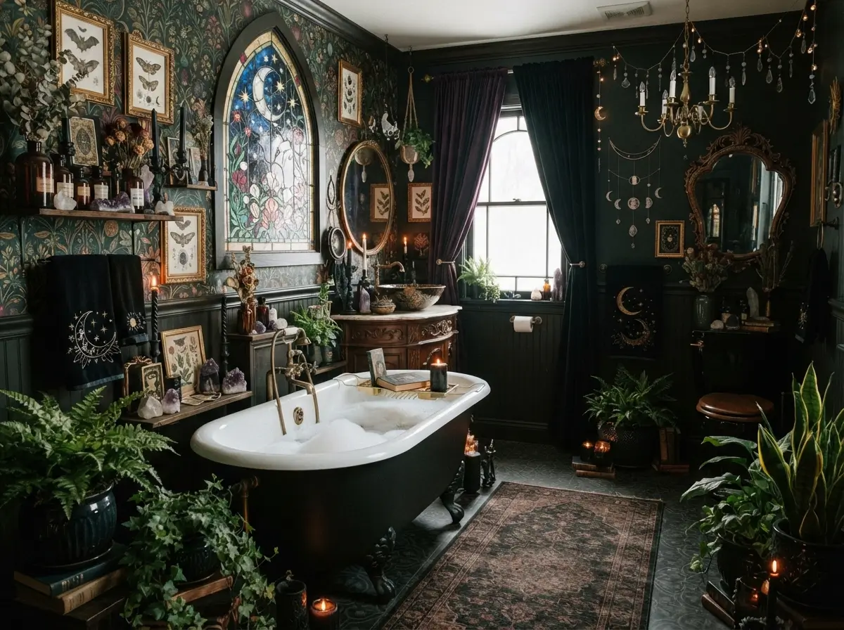 Moody Whimsigoth Bathroom Decor Ideas With Gothic Charm