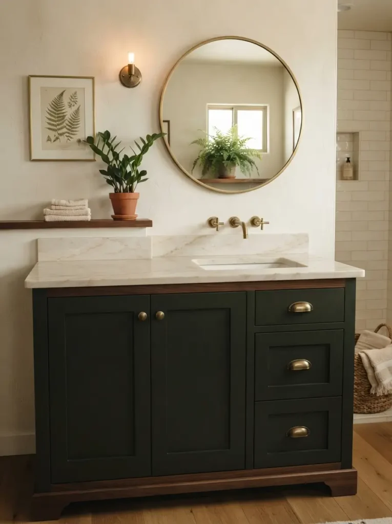 Paint or Wrap the Vanity in Near-Black Green