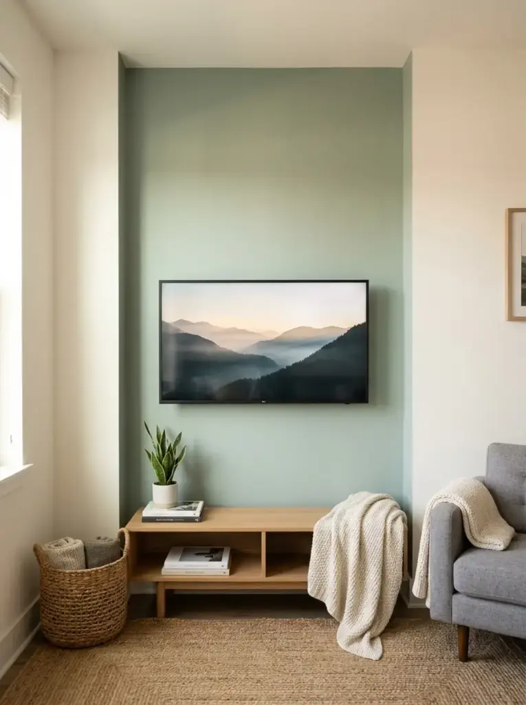 Paint the TV Wall in a Soft Accent Color