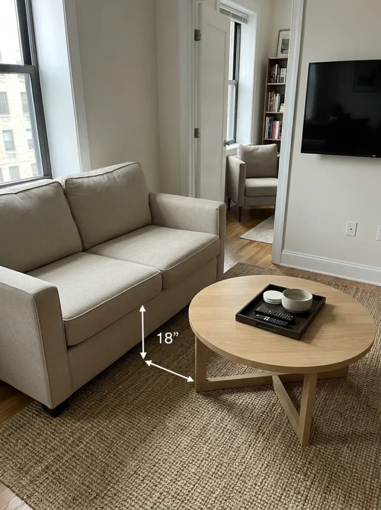 Pair the Couch with a Round Coffee Table