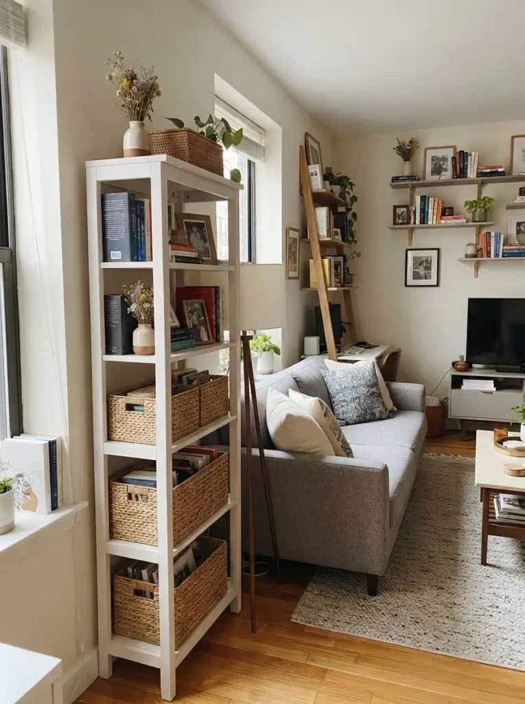 Place Storage Vertically Instead of Across the Floor