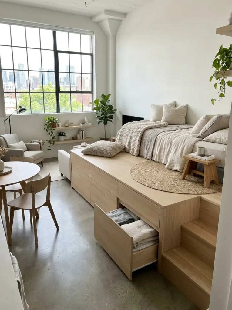 Raised Platform Floors with Hidden Drawers