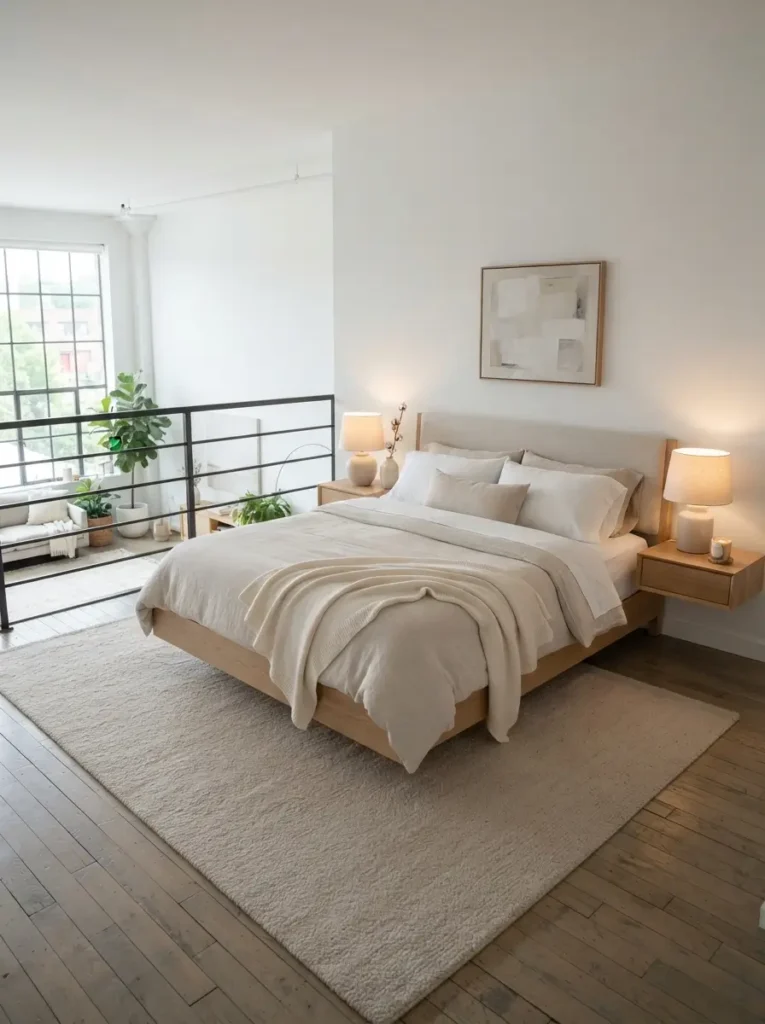 Serene Loft Bedroom with Barely There Decor
