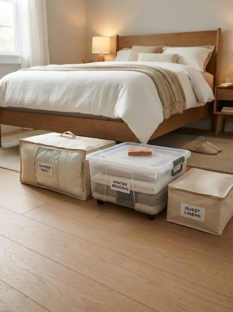 Slide Low Containers Under the Bed