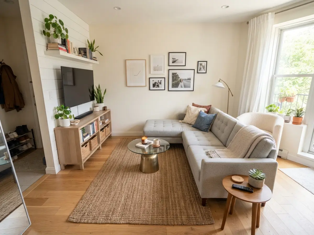 Small Living Room With Sectional Apartment Makeover Ideas