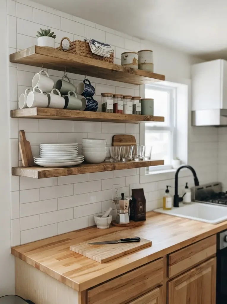 Style Kitchen Shelves with Everyday Items