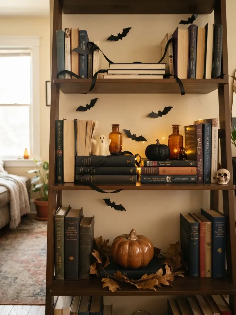 Style a Spooky Bookshelf Corner