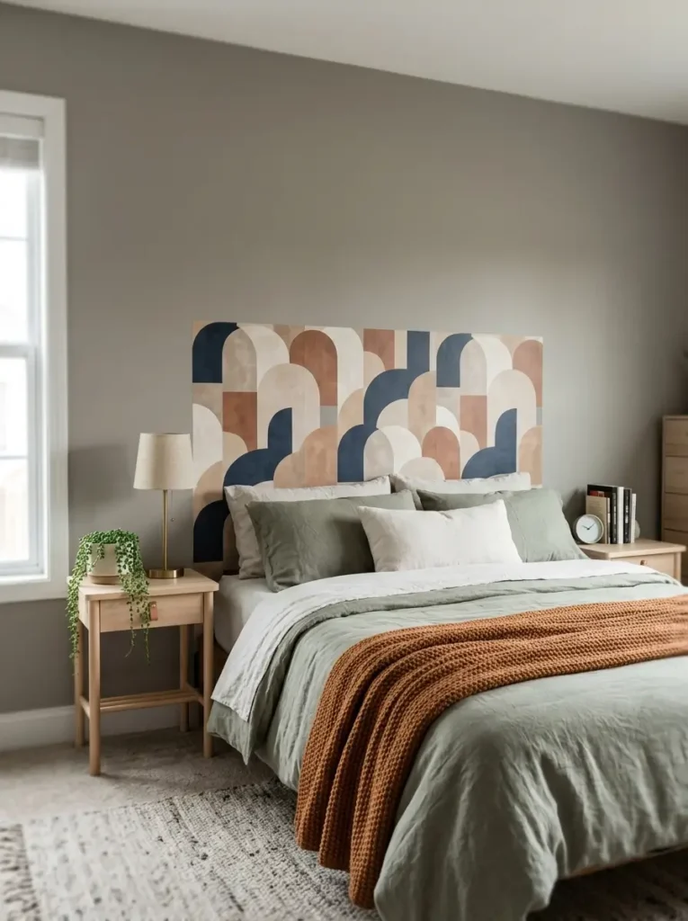 Style the Bed Wall With a Peel Stick Headboard