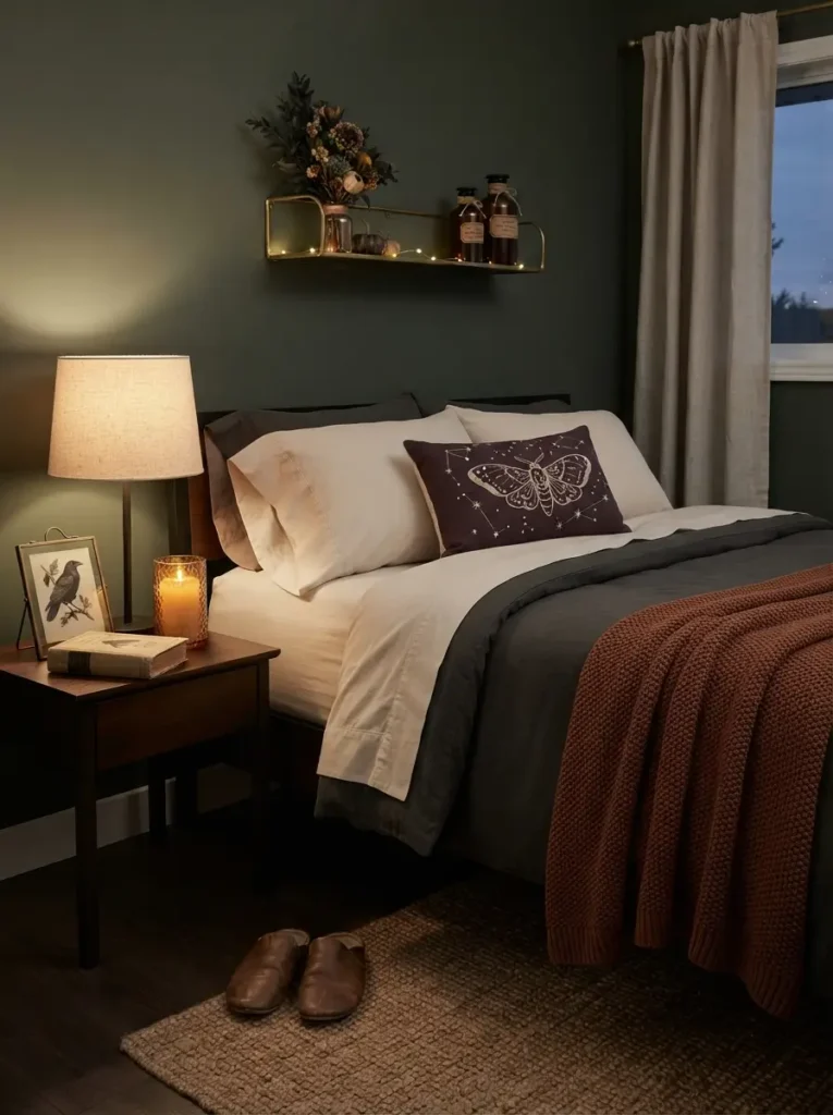 Style the Bedroom with Candlelight and Muted Halloween Colors