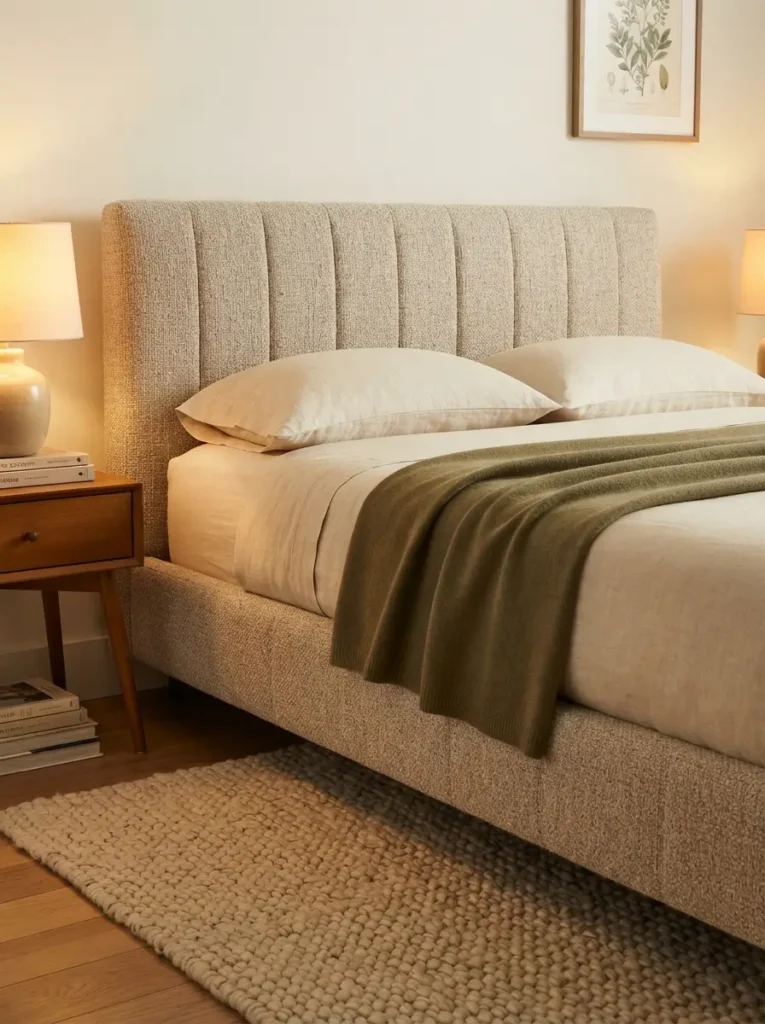 Style the Headboard With Soft Texture