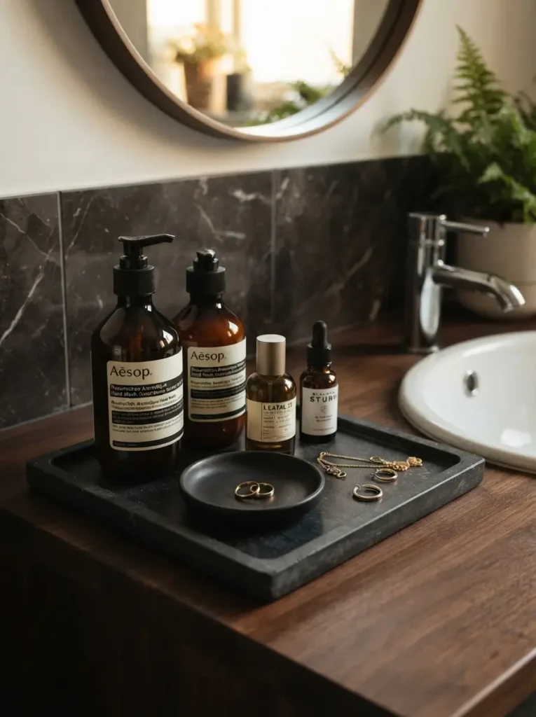 Style the Vanity With a Small Gothic Tray