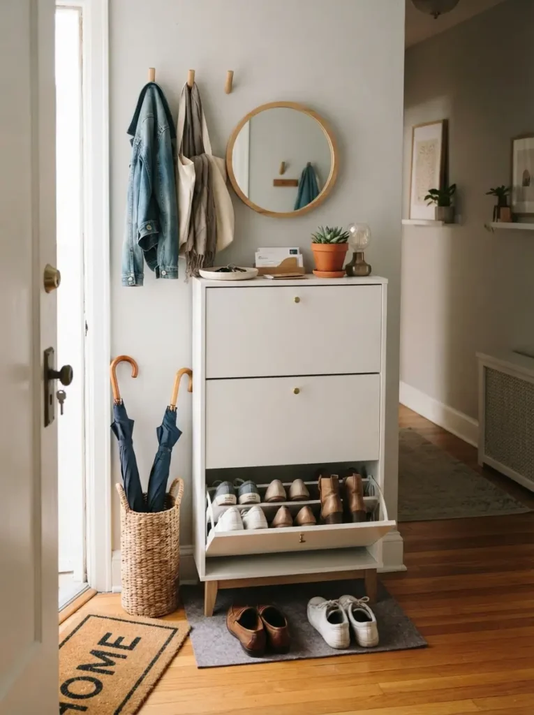 Try a Shoe Cabinet as an Entryway Table