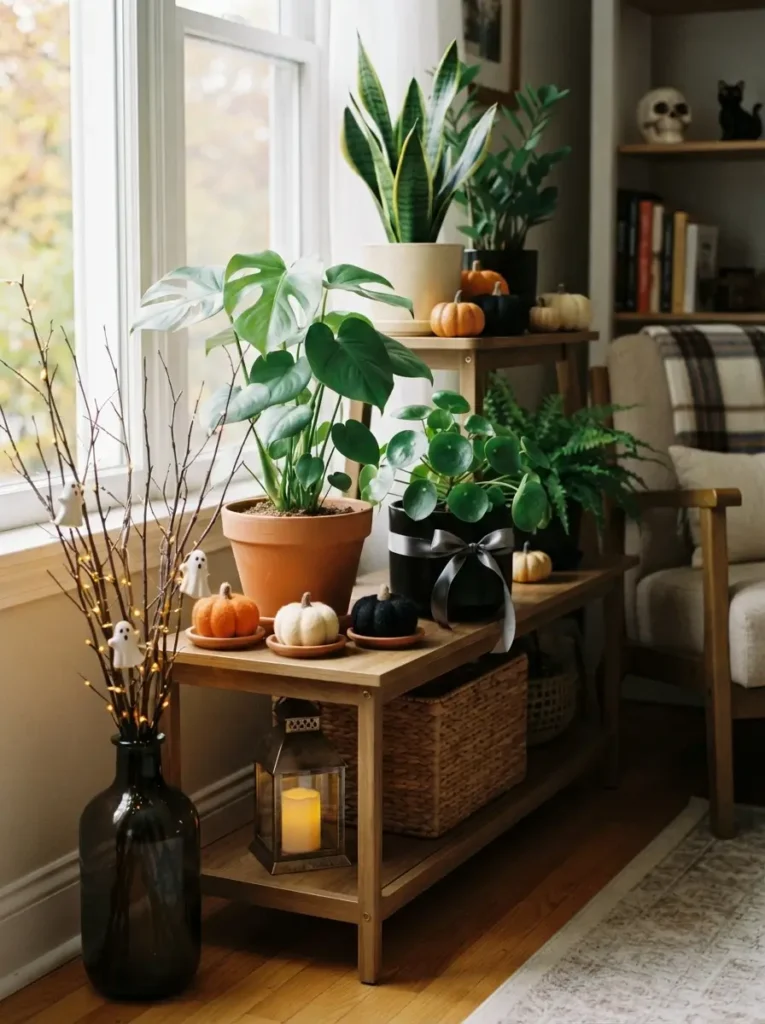 Turn a Plant Corner Into a Halloween Corner