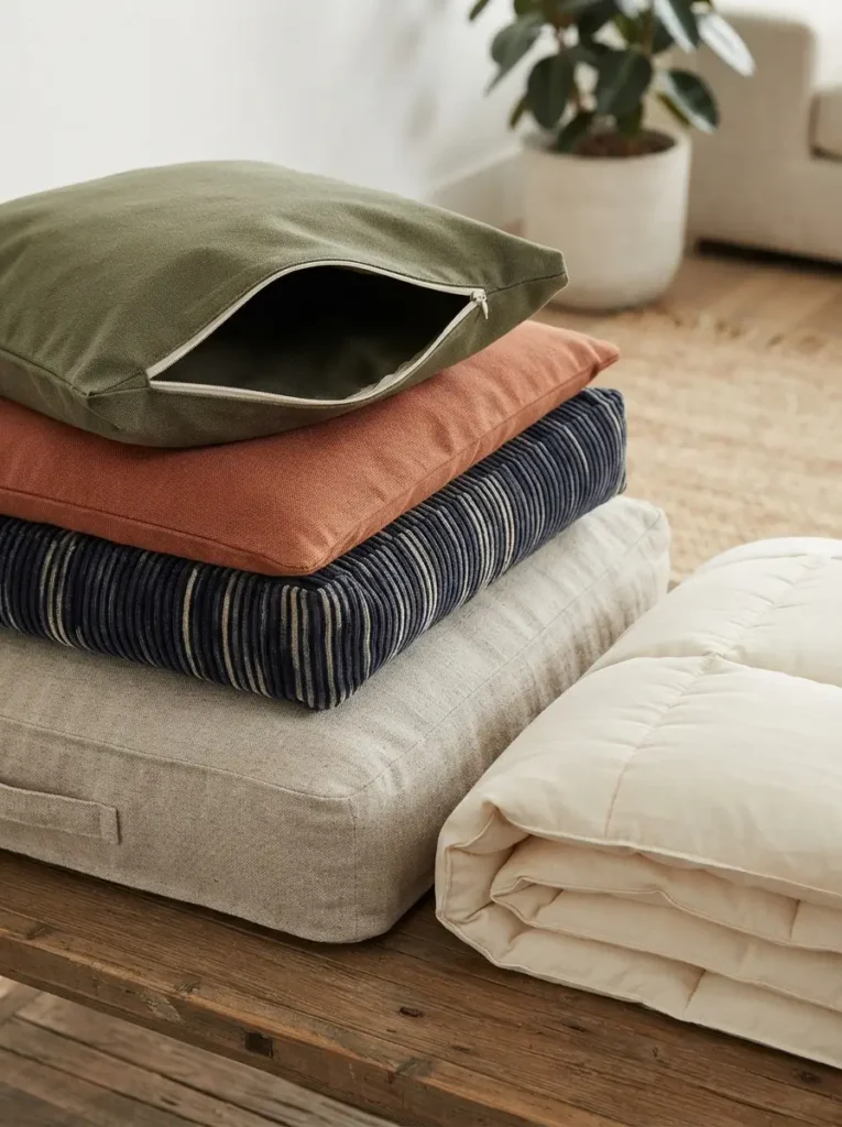 Turn an Oversized Floor Cushion Into Storage