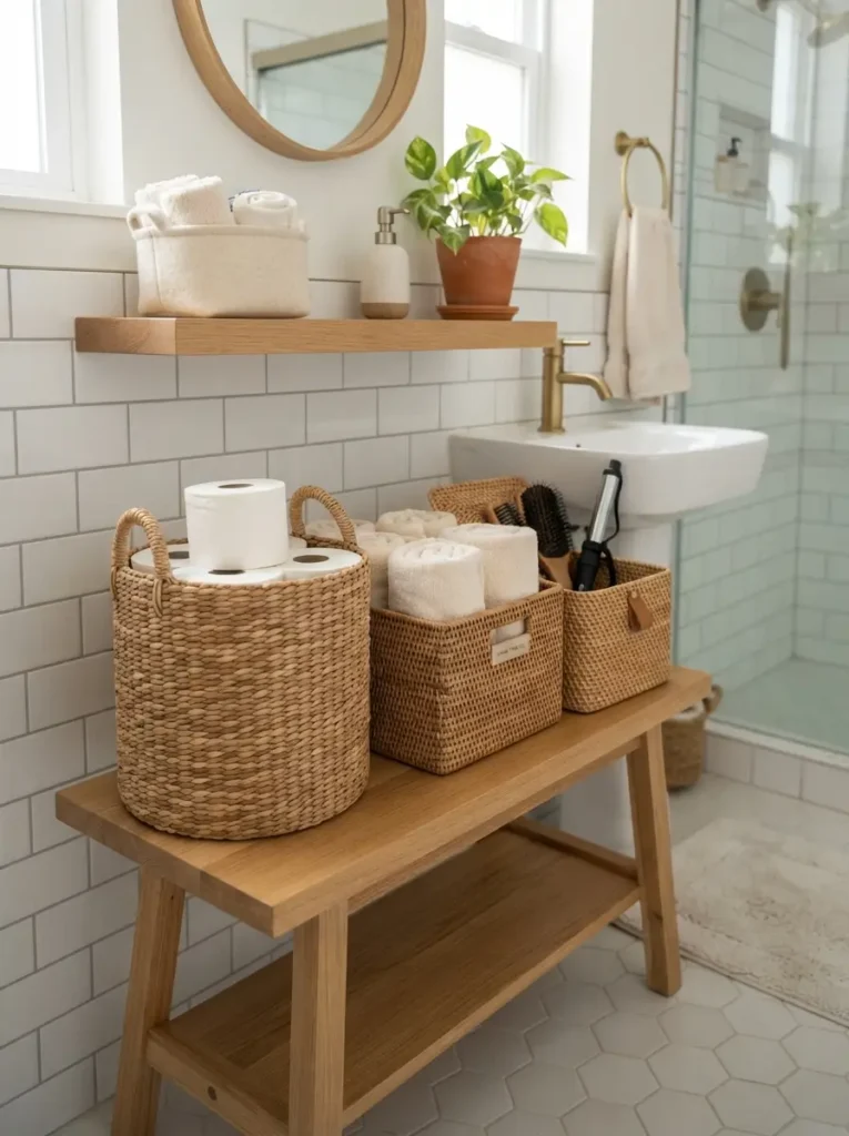 Use Baskets to Hide Everyday Clutter
