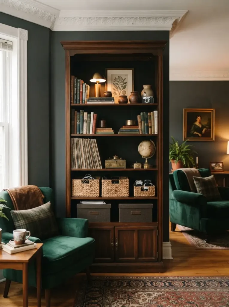 Use Bookshelves as Decor and Storage