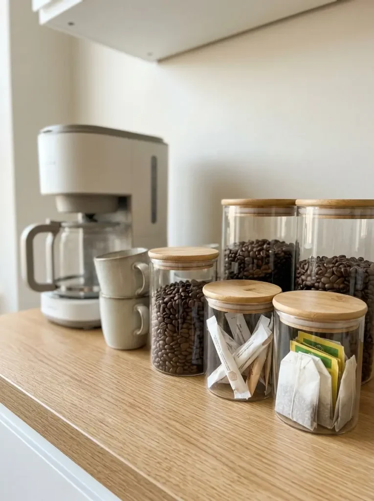Use Clear Jars for Coffee Supplies