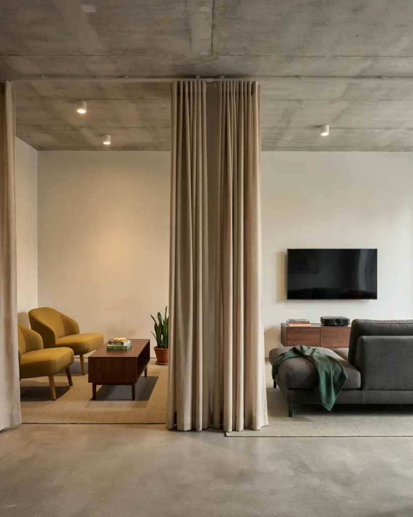 Use Curtains to Soften Hard Surfaces
