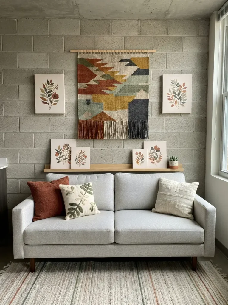 Use Large Art to Distract From Rough Surfaces