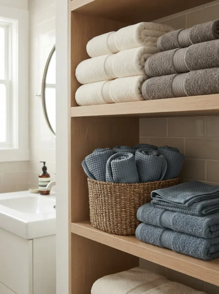 Use Thick Towels in a Restrained Palette
