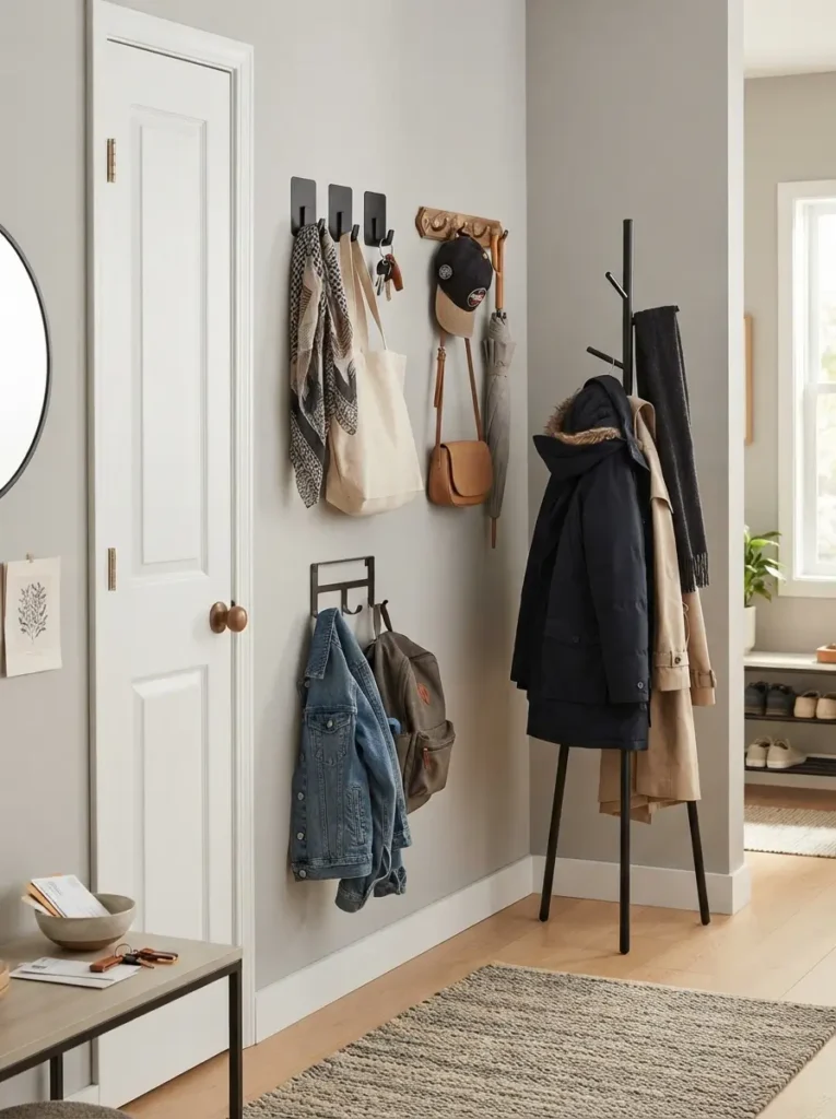 Use Wall Hooks Instead of a Coat Rack
