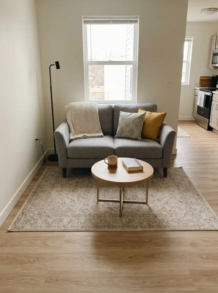 Use a Rug to Anchor the Couch Area