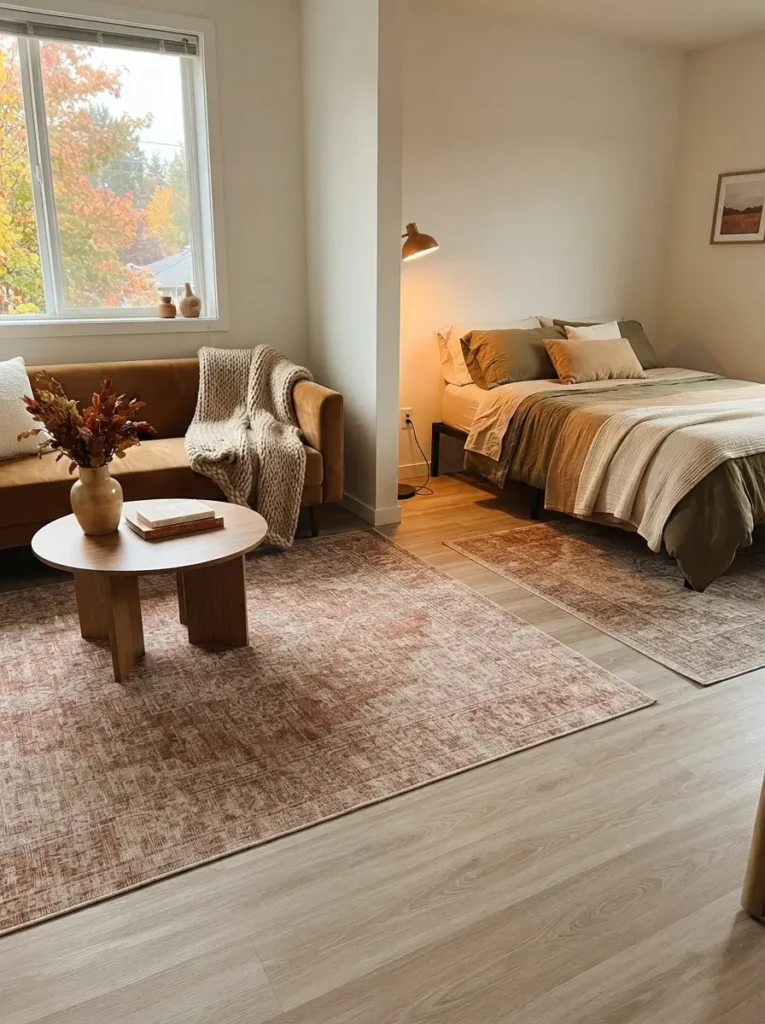 Use small rugs and runners to add warmth