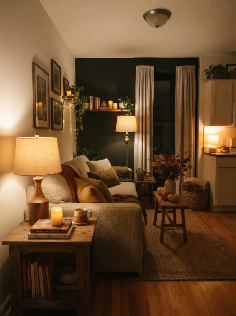 Use warm lighting instead of harsh overhead light