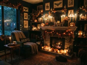 Vintage Halloween Apartment Decor Ideas with Candlelight