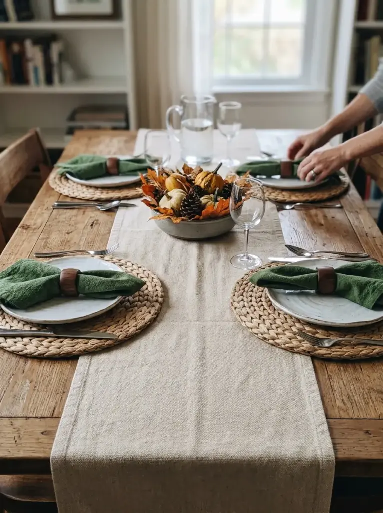 Add texture through table linens and fabrics