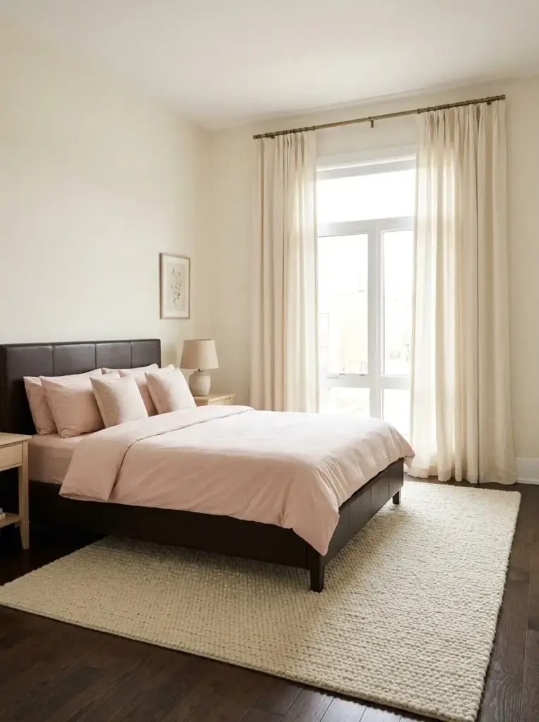 Balance Dark Brown With Pale Floors and Curtains
