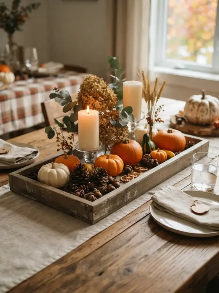 Build a Rustic Wooden Tray Centerpiece