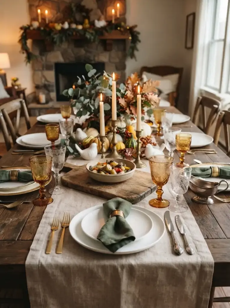 Combine Vintage and Modern Thanksgiving Details