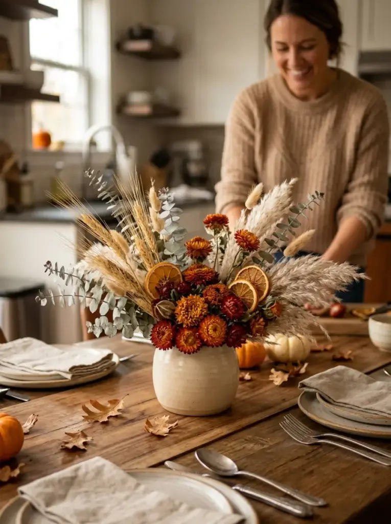 Create a Dried Flower Thanksgiving Arrangement