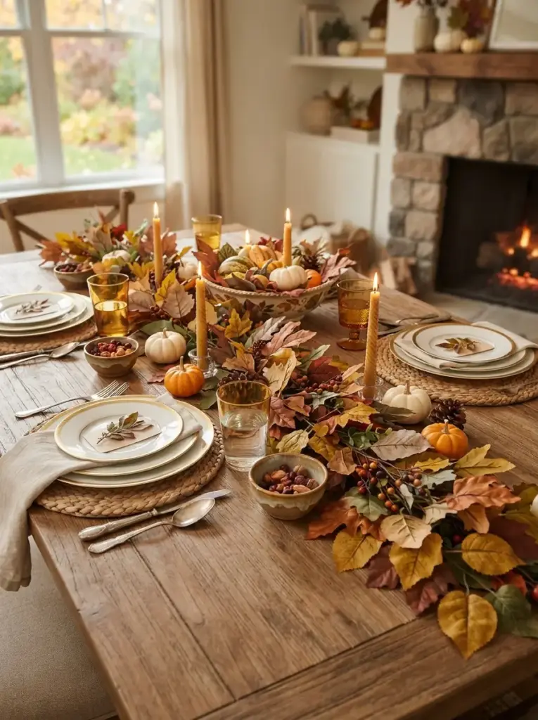 Create a Leaf Garland Centerpiece