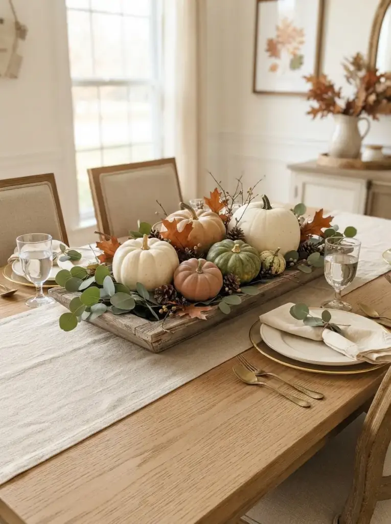 Create a Natural Pumpkin and Greenery Centerpiece