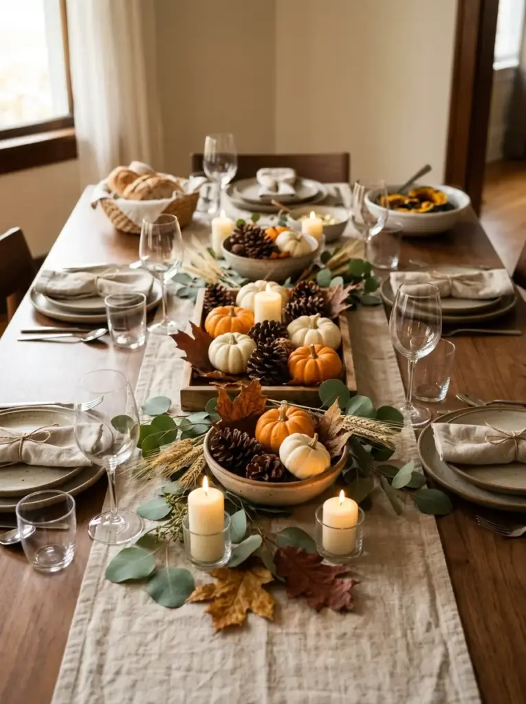 Create a simple centrepiece with natural materials